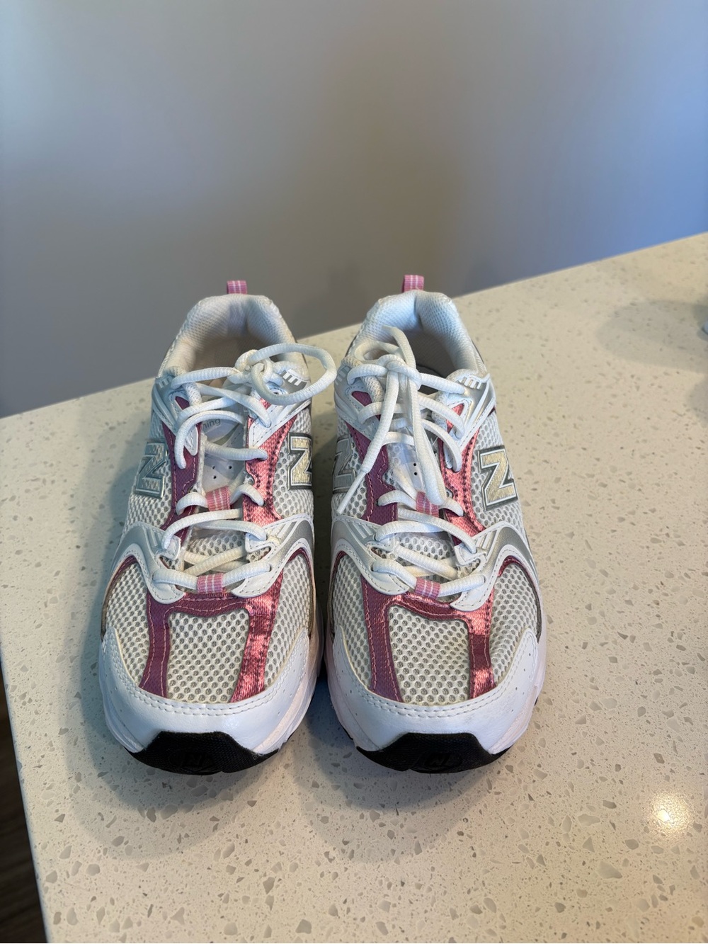 New Balance 530 Sneakers White and Pink Sugar Size 7